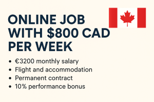 وظيفة أونلاين براتب 3200 دولار كندي شهريا